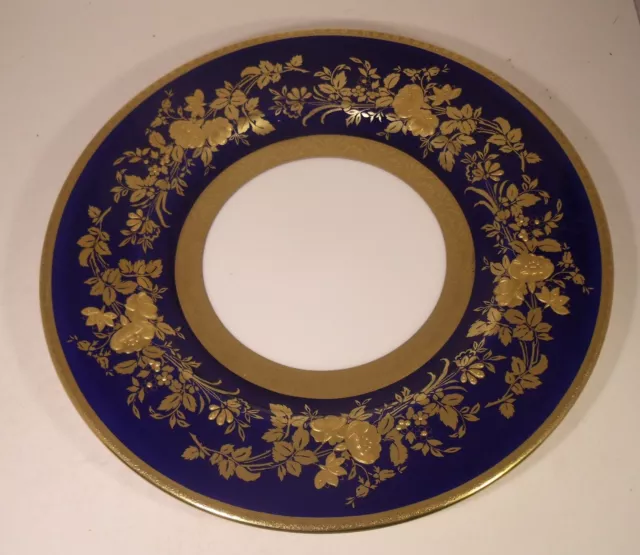 Stunning Minton Atholl Cobalt Blue Gilded 10.5" Cabinet Plate H5263 (2)