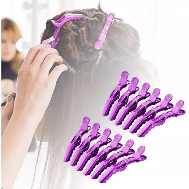 12Pcs Matte Sectioning Clips Clamps Hairdressing Salon Hair Grip Crocodile