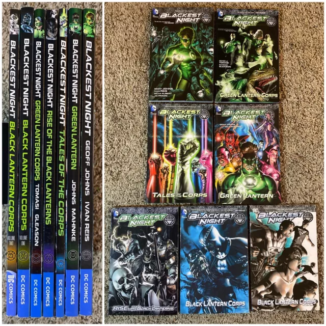 Blackest Night 7 TPB Complete Set Green Black Lantern Corps 1 2 Tales Rise Johns