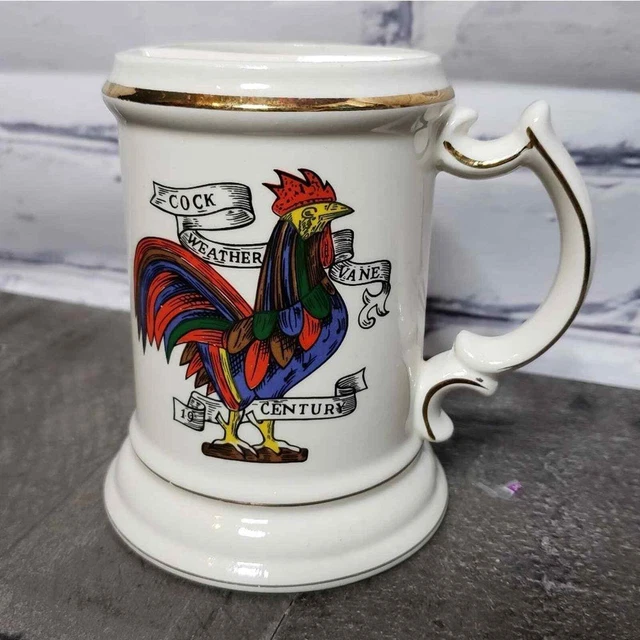 Taza de bigote vintage de gallo