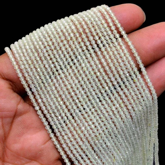 Naturel Vert Prehnite Gemme Rondelle Facettes 2mm-3mm Perles 13 " 1 Brin