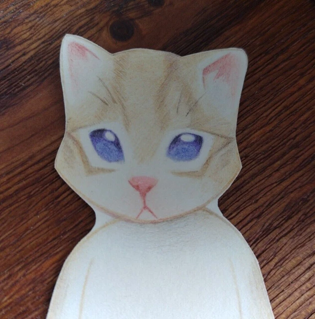 Beautiful vintage paper doll and clothes, handmade copy, Cat 🐈