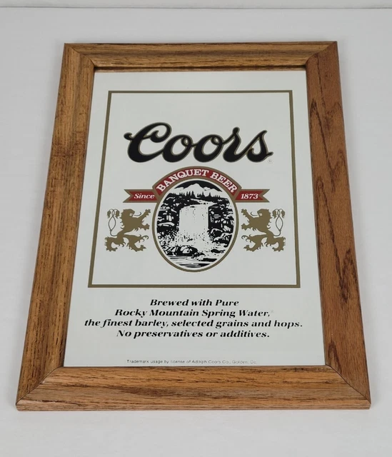 Vintage Coors Beer Wall Mirror Sign 18.5" X 12.5"