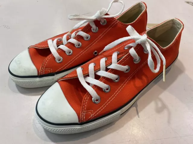 Deadstock Vintage 90's Converse All Star Orange Made in USA without box Men Us7