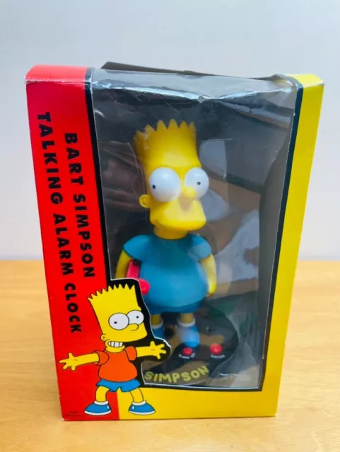 Vintage 1998 Boxed Bart Simpson Talking Alarm Clock By Wesco