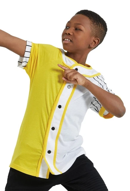 Boys Dance Costume Yellow & White Hip Hop Top Size IC 7/8