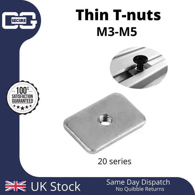 Uxcell Sliding T-Slot Nuts – M8 Half Round Roll-in T-Nuts For 4545 Series Aluminum Extrusion, Carbon Steel Nickel-Plated, 10-Pack