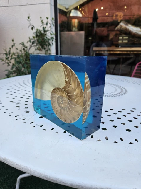 Sculpture Résine Et Verre Design Pierre Giraudon – Ampoule Fluo Incluse – Excellent état