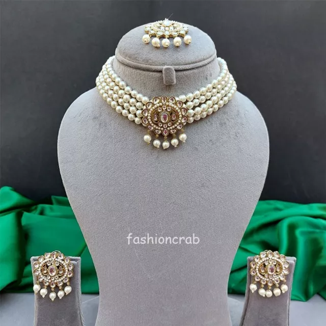 Indian Bollywood Style Asin Pearl Choker Set for Wedding