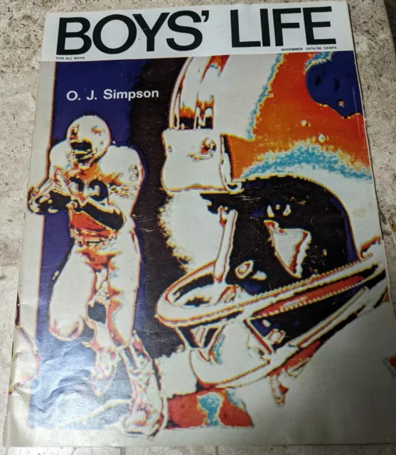 1974 Newsstand Boys Life Vtg. Magazine Oj Simpson (Rip) Buffalo Bills No Label !