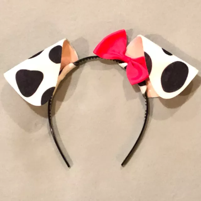 Dalmatian with Pink Bow Ear Headband Puppy Dog birthday party costume dalmation