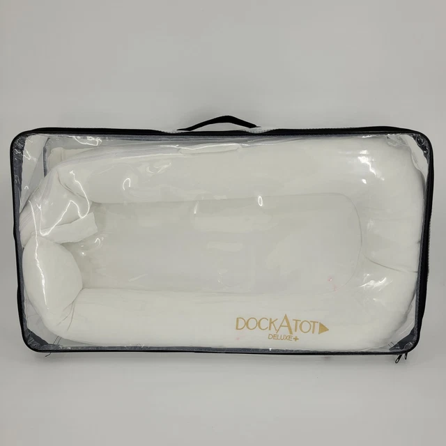 DockATot Deluxe+ Plus White Infant Lounger Pillow Cushion Travel Baby Stage 1