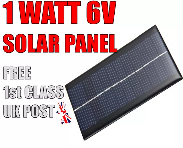 Panel solar 6V 1W 166mA para cualquier proyecto hágalo usted mismo Arduino, Raspberry PI, PIC, AVR