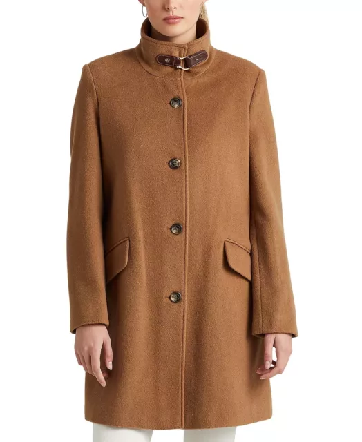 Lauren Ralph Lauren Women's, Women's Buckle-Collar Coat, New Vicuna, Size 2