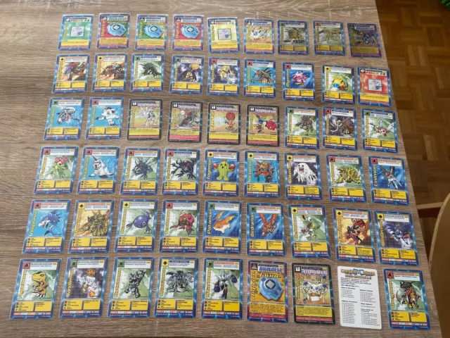 Lot De 54 Cartes Digimon 1999 1ere Edition Très Bon Etat Version Française