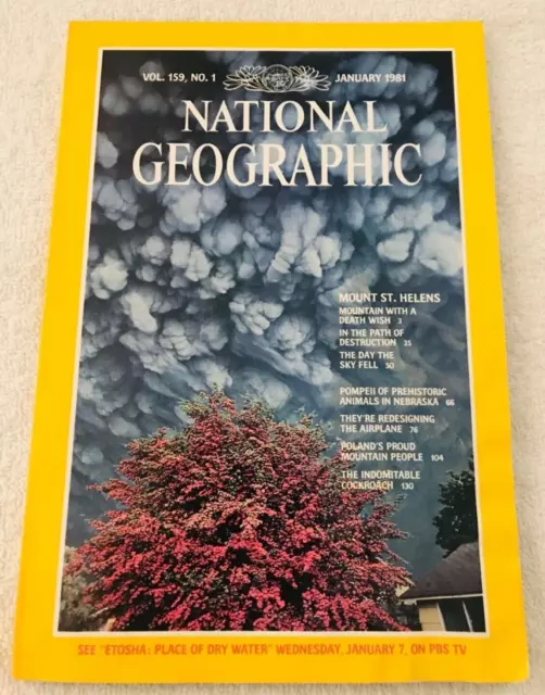 National Geographic January 1981 Mt St Helens Ancient Ashfall Poland Roaches