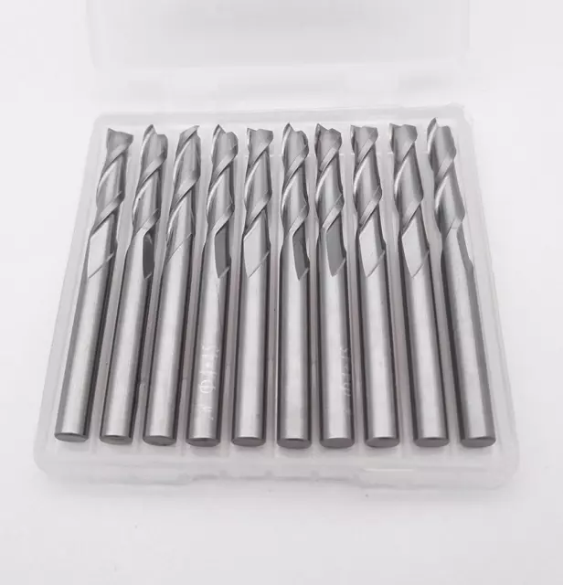 KLOT 10pcs Solid Carbide End Mill 1mm-5mm 2-Flute Cutter Router Bits CNC HRC50