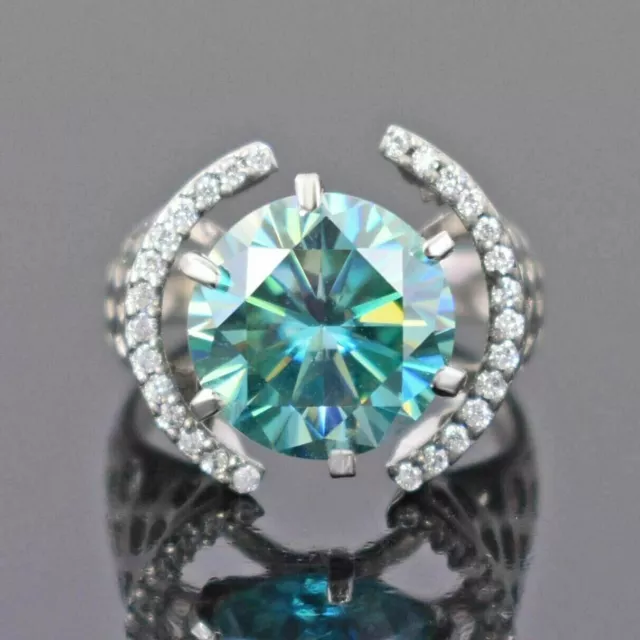 Mariage en diamant bleu traité de 5,50 ct, bague solitaire de fiançailles...