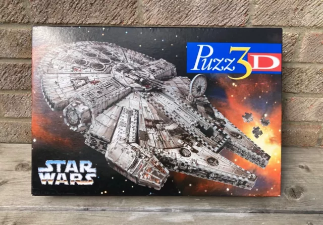 Vintage Star Wars Puzz 3D Millennium Falcon Puzzle 1995 Complete