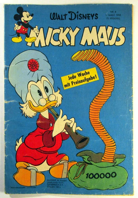Micky Maus 1958 Heft 8 vom 1 März 1958 Walt Disney Original Ehapa Verlag