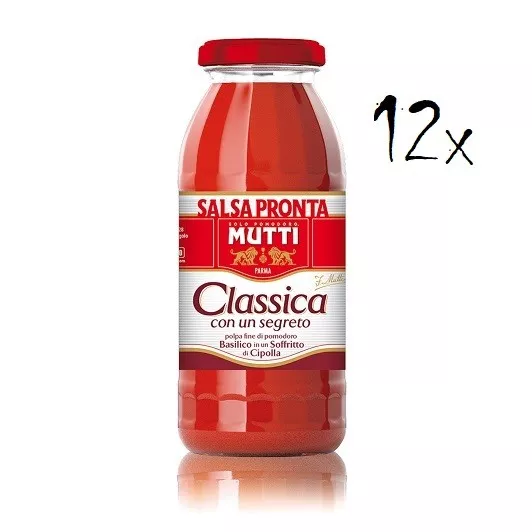 12x Mutti Salsa Pronta Pomodoro Classica Tomatensauce 100% Italienisch 300g