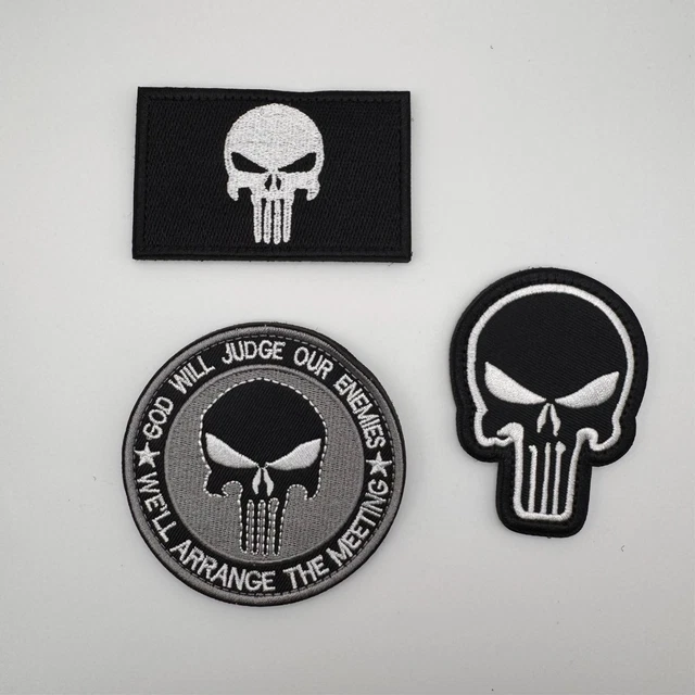 Toppa Tattica Militare Ricamata - 'God Will Judge Our Enemies Arrange Meeting' 7,5 Cm Con Velcro - 5