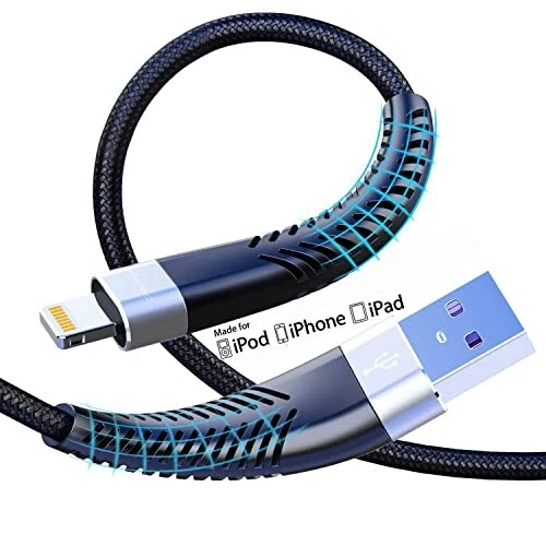 Apple MFi Certified iPhone Charger Cable 6ft, 2Pack Long Lightning Cable 6 Fo...