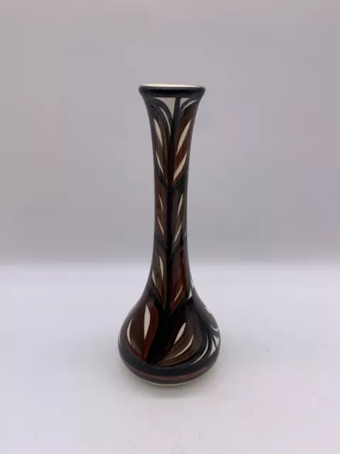 Vintage Pohaku Kiln Mini Vase Aloha Mahalo Hawaii Brown White