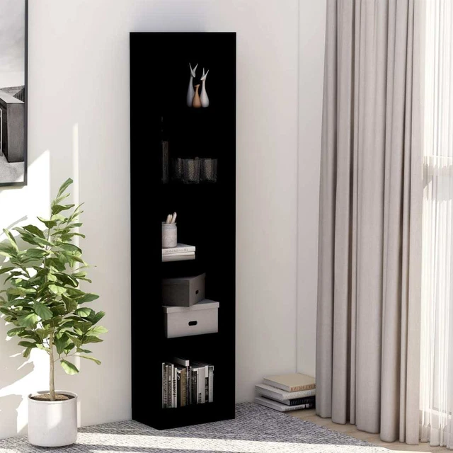 Vidaxl Libreria a 5 Ripiani Nera 40x24x175 cm in Truciolato