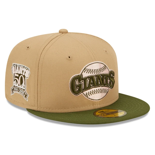 Men's New Era Khaki/Olive San Francisco Giants Pink Undervisor 59FIFTY Fitted