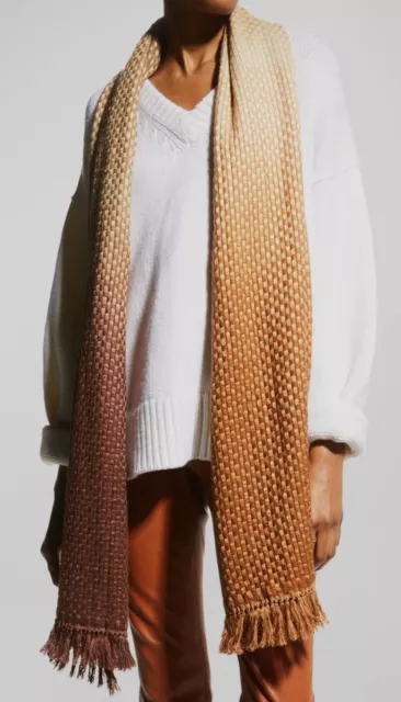 $395 Bajra Women's Beige Ombre Basketweave Cashmere-Silk Stole Scarf One Size $395 Bajra Women's Beige Ombre Basketweave Cashmere-Silk Stole Scarf One Size