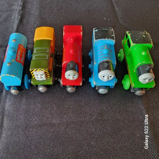 Thomas Wooden Trains Huge Lot Of 5 Percy, Thomas, Skarloey, Iron Bert, Tanker