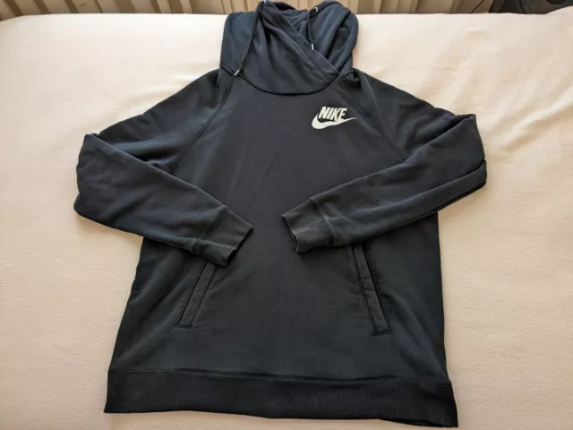 Nike Rally Funnel Neck Women's Pullover Hoodie Black XL