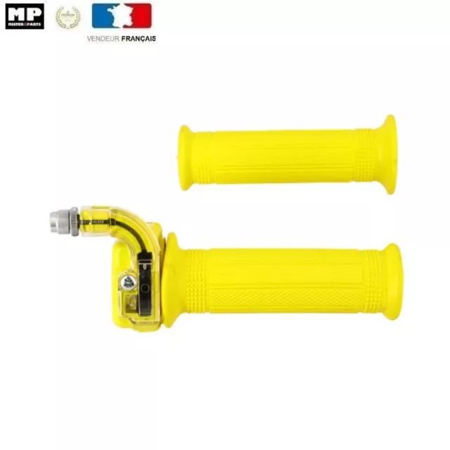 Paire de Poignée de Gaz MINI  type Targa jaune scooter cyclo moto