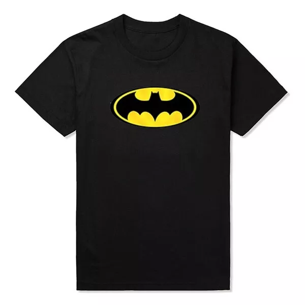 Batman T-Shirt Logo Classic Official Movie DC Comics Justice League Men's Tops T