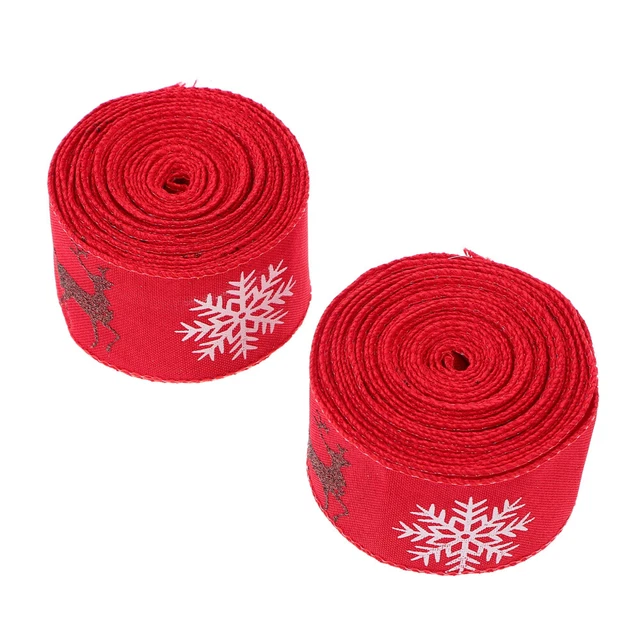 2 stücke Weihnachten dekorative Ribbon Geschenk Verpackung Riband DIY Wrapping