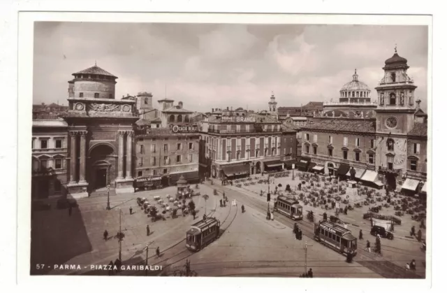 Cartolina Parma No Viaggiata Piazza Garibaldi Animatissima Tram