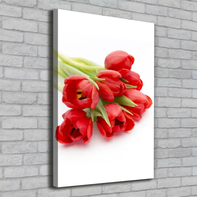 Leinwand-Bild Kunstdruck Hochformat 70x100 Bilder Rote Tulpen