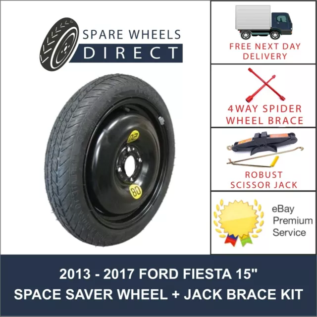 2013 - 2017 Ford Fiesta 15" Spare Space Saver Wheel + Jack Kit (F2)