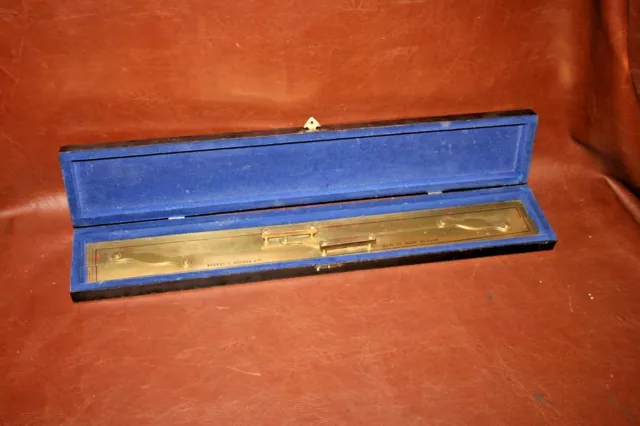 Antique Kelvin Hughes 24" Brass Parallel Ruler Nautical Navigation Tool in Box Antique Kelvin Hughes 24" Brass Parallel Ruler Nautical Navigation Tool in Box