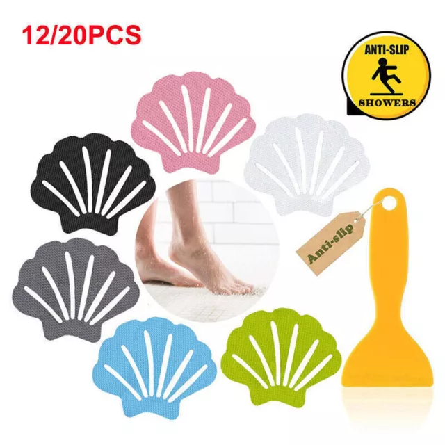 12/20PCS Non-slip Shower Bath Stickers Pad Shell Floor Safety Tapes for Bathtub