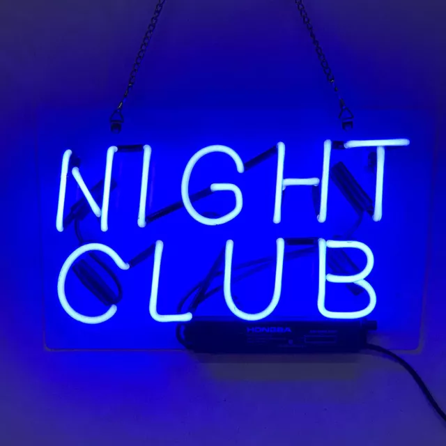 14"x7"Night Club Neon Sign Bar Werbeleuchten Leuchtreklame Wand Dekor Kunstwerk