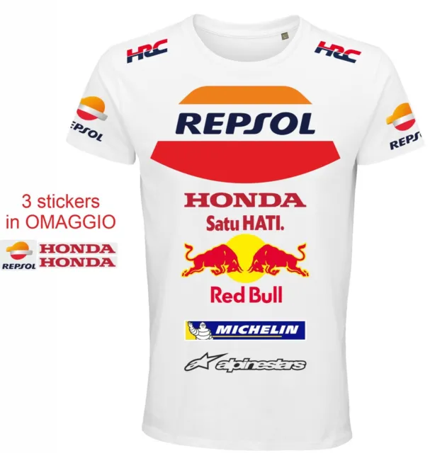 Tshirt HONDA corse TEAM MOTO GP fans replica + stickers omaggio