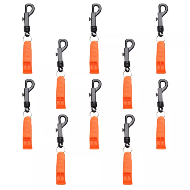 10 Pcs Emergency Whistle Survival Sports Plastic Camping Keyring
