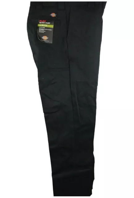 Dickies Men's Slim Fit Flex Fabric Work Pants Color Black