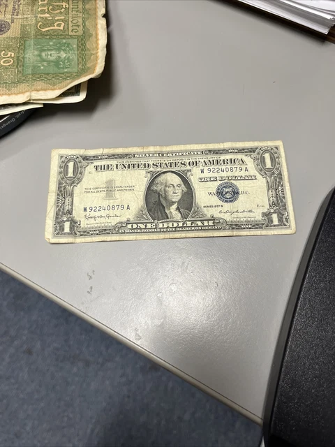 1957A One Dollar Well Circulated Silver Certificate Note - $1 Bill