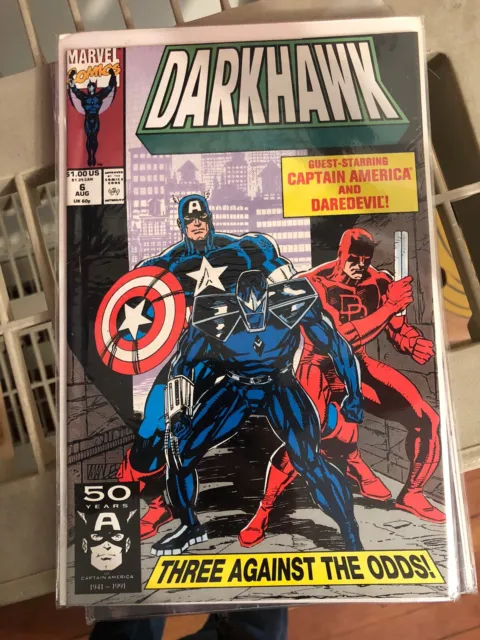 Darkhawk #6 - Marvel Comics - August 1991 - Comic Book - Captain America