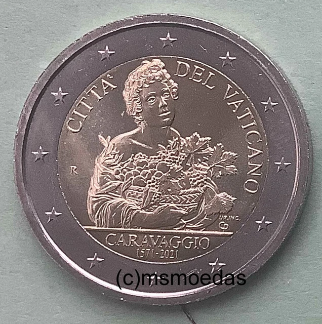 Vatikan 2 Euro 2021 Caravaggio Gedenkmünze Euromünze commemorative coin