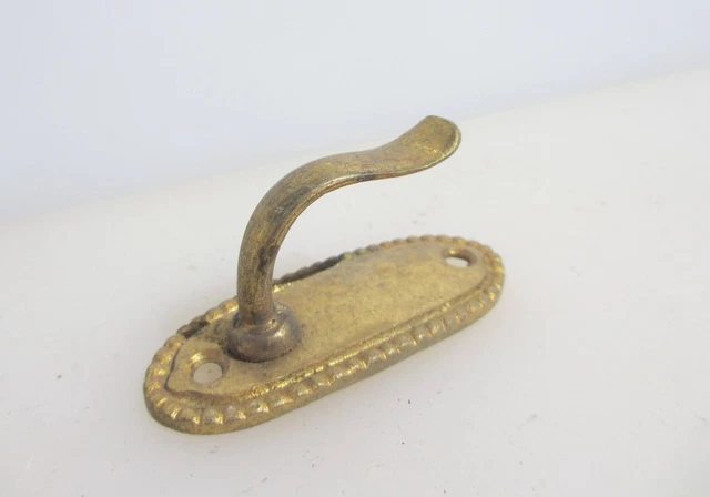 Antique Brass Blind Tie Back Hook Hanger Bracket Curtain Old Cord Vintage x1