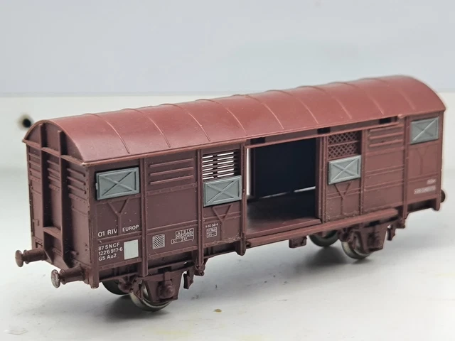 HO JOUEF WAGON Marchandise A Bogies Couvert Long Type Gas Sncf No Roco
